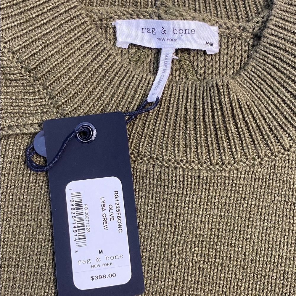 Rag & Bone NWT $545 Lysa Wool-Blend Knit Sweater Size M Olive - Picture 11 of 13